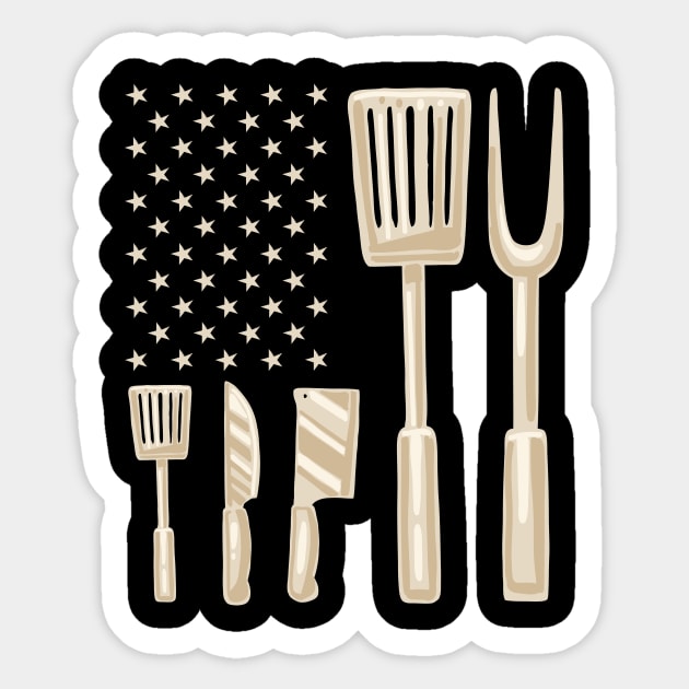 Butcher Butchery US American flag Fathers Day Gift Funny Retro Vintage Sticker by zyononzy